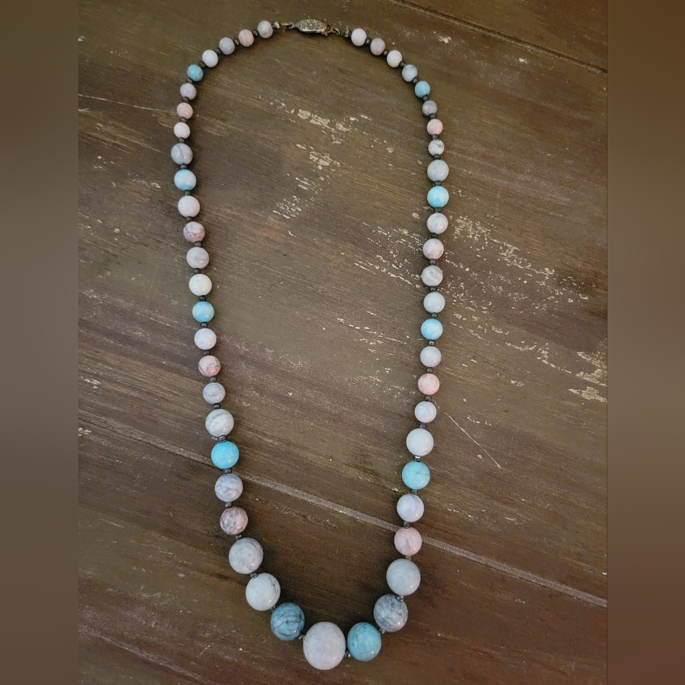 Vintage Pastel Colored Stone Beaded Necklace